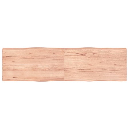 Tablero mesa madera tratada borde natural marrón 180x50x(2-6)cm