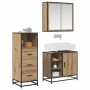 Juego de muebles de baño 3 pcs Roble artisan 65 x 33 x 60 cm