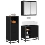 Juego de muebles de baño 3 pcs Roble negro 65 x 33 x 60 cm