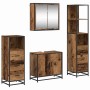 Juego de muebles de baño 4 pcs Madera vieja 65 x 33 x 60 cm