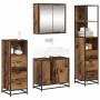 Juego de muebles de baño 4 pcs Madera vieja 65 x 33 x 60 cm