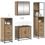 Juego de muebles de baño 4 pcs Roble artisan 65 x 33 x 60 cm
