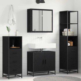 Juego de muebles de baño 4 pcs Roble negro 65 x 33 x 60 cm