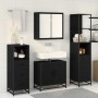 Juego de muebles de baño 4 pcs Roble negro 65 x 33 x 60 cm