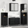 Juego de muebles de baño 3 pcs Roble negro 80 x 33 x 60 cm