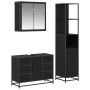 Juego de muebles de baño 3 pcs Roble negro 80 x 33 x 60 cm