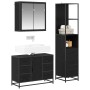 Juego de muebles de baño 3 pcs Roble negro 80 x 33 x 60 cm