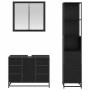 Juego de muebles de baño 3 pcs Roble negro 80 x 33 x 60 cm