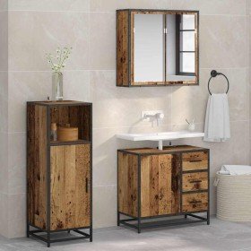 Juego de muebles de baño 3 pcs Madera vieja 65 x 33 x 60 cm