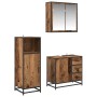 Juego de muebles de baño 3 pcs Madera vieja 65 x 33 x 60 cm