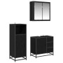 Juego de muebles de baño 3 pcs Roble negro 65 x 33 x 60 cm