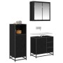 Juego de muebles de baño 3 pcs Roble negro 65 x 33 x 60 cm