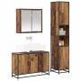 Juego de muebles de baño 3 pcs Madera vieja 90 x 33 x 60 cm