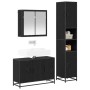Juego de muebles de baño 3 pcs Roble negro 90 x 33 x 60 cm