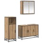 Juego de muebles de baño 3 pcs Roble artisan 90 x 33 x 60 cm