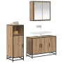 Juego de muebles de baño 3 pcs Roble artisan 90 x 33 x 60 cm
