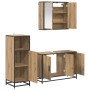 Juego de muebles de baño 3 pcs Roble artisan 90 x 33 x 60 cm