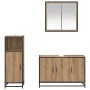 Juego de muebles de baño 3 pcs Roble artisan 90 x 33 x 60 cm
