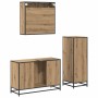 Juego de muebles de baño 3 pcs Roble artisan 90 x 33 x 60 cm
