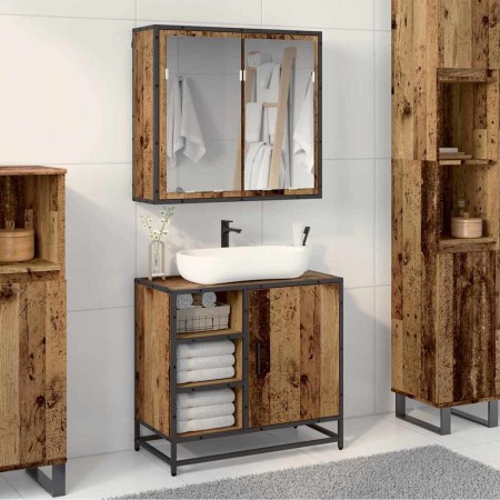 Juego de muebles de baño 2 pcs Madera vieja 65 x 33 x 60 cm
