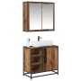 Juego de muebles de baño 2 pcs Madera vieja 65 x 33 x 60 cm