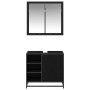 Juego de muebles de baño 2 pcs Roble Negro Madera de ingeniería en Muebles de baño | Comprar online en Foro24