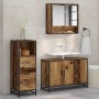 Juego de muebles de baño 3 pcs Madera vieja 90 x 33 x 60 cm
