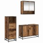 Juego de muebles de baño 3 pcs Madera vieja 90 x 33 x 60 cm