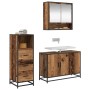 Juego de muebles de baño 3 pcs Madera vieja 90 x 33 x 60 cm