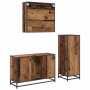Juego de muebles de baño 3 pcs Madera vieja 90 x 33 x 60 cm