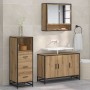 Juego de muebles de baño 3 pcs Roble artisan 90 x 33 x 60 cm