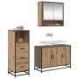 Juego de muebles de baño 3 pcs Roble artisan 90 x 33 x 60 cm