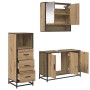 Juego de muebles de baño 3 pcs Roble artisan 90 x 33 x 60 cm