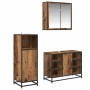 Juego de muebles de baño 3 pcs Madera vieja 80 x 33 x 60 cm