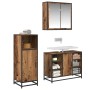 Juego de muebles de baño 3 pcs Madera vieja 80 x 33 x 60 cm