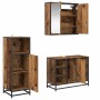 Juego de muebles de baño 3 pcs Madera vieja 80 x 33 x 60 cm