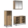 Juego de muebles de baño 3 pcs Roble artisan 80 x 33 x 60 cm