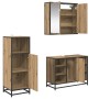Juego de muebles de baño 3 pcs Roble artisan 80 x 33 x 60 cm