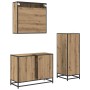 Juego de muebles de baño 3 pcs Roble artisan 80 x 33 x 60 cm