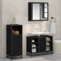 Juego de muebles de baño 3 pcs Roble negro 80 x 33 x 60 cm