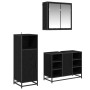 Juego de muebles de baño 3 pcs Roble negro 80 x 33 x 60 cm