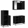 Juego de muebles de baño 3 pcs Roble negro 80 x 33 x 60 cm