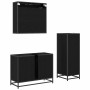 Juego de muebles de baño 3 pcs Roble negro 80 x 33 x 60 cm
