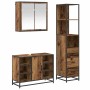 Juego de muebles de baño 3 pcs Madera vieja 80 x 33 x 60 cm