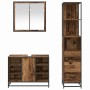Juego de muebles de baño 3 pcs Madera vieja 80 x 33 x 60 cm