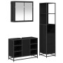 Juego de muebles de baño 3 pcs Roble negro 80 x 33 x 60 cm