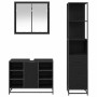 Juego de muebles de baño 3 pcs Roble negro 80 x 33 x 60 cm