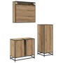 Juego de muebles de baño 3 pcs Roble artisan 65 x 33 x 60 cm