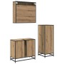 Juego de muebles de baño 3 pcs Roble artisan 65 x 33 x 60 cm