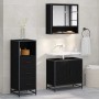 Juego de muebles de baño 3 pcs Roble negro 65 x 33 x 60 cm